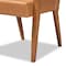 Baxton Studio Andrea Mid-Century Modern Tan Faux Leather and Walnut Brown Finished Wood 2-Piece Armchair Set 182-11401-Zoro - alternate 4